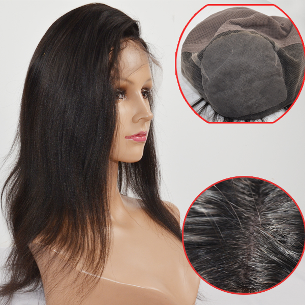 Yaki texture silk top hair wig LJ163